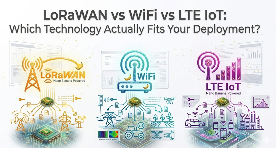 LoRaWAN vs WiFi vs LTE IoT: Which Technology Actually Fits Your Deployment?