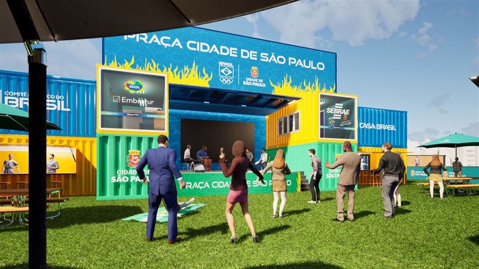 The Bazil House or Casa Brasil stage area for the Olympic Hospitality House at the Paris 2024 Summer Games