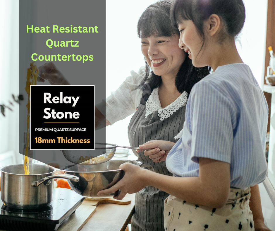 Relay Stone Quartz is the top 10 best quartz kitchen countertops brands in India. Relay Stone is the most heat resistant quartz for kitchen countertops.