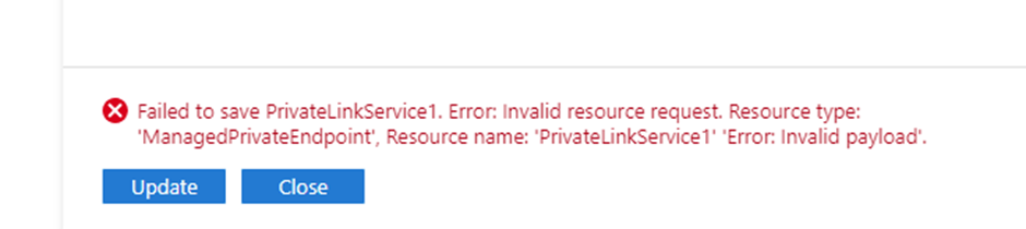 Error message when trying to register a reserved FQDN