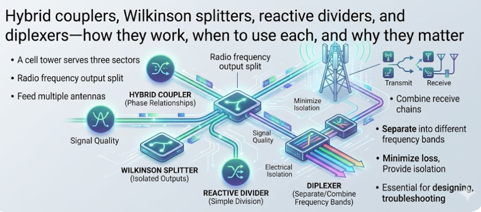 RF Couplers, Splitters, and Diplexers: Components of Wireless Networks