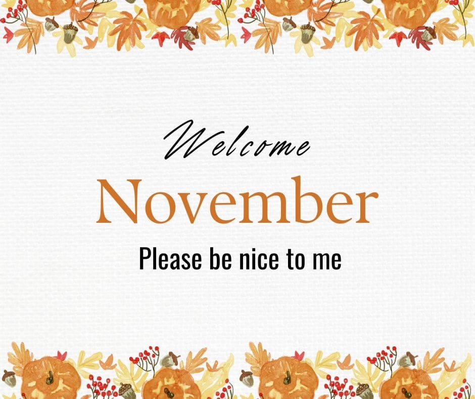 Welcome November Please Be Nice to Me