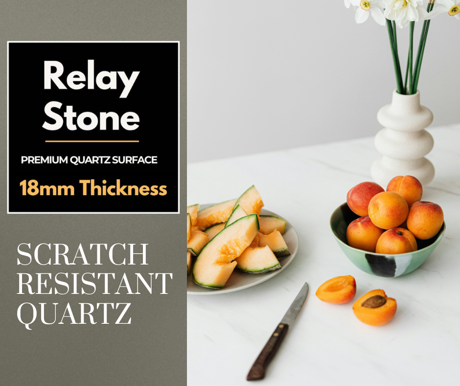 Relay Stone Quartz provides the highly durable scratch resistant quartz surfaces for the kitchen countertops in India.
