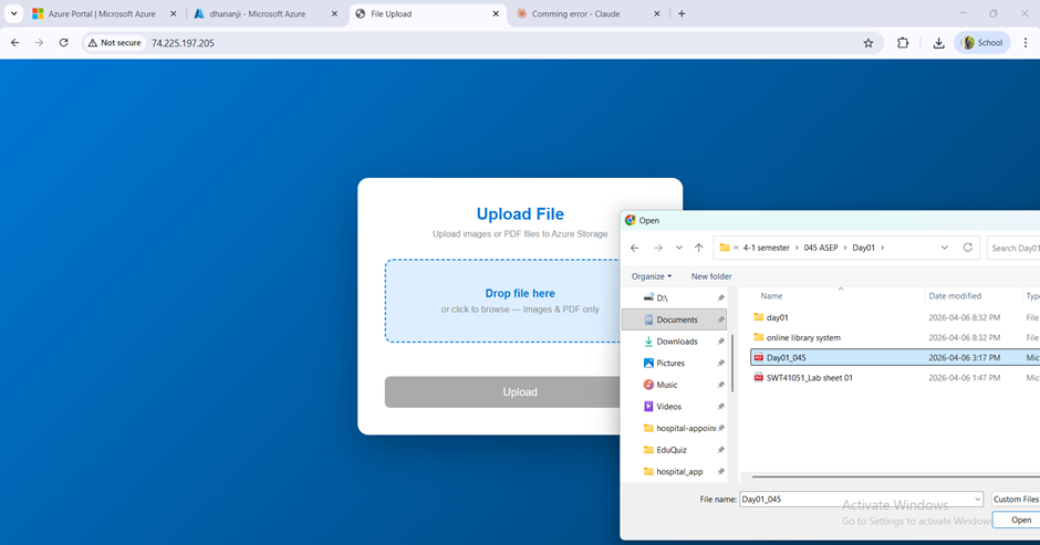 How I Built a File Upload Web App on Azure — Hosted on a Linux VM with Blob Storage