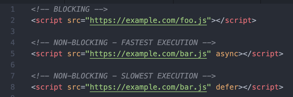 Script tag examples