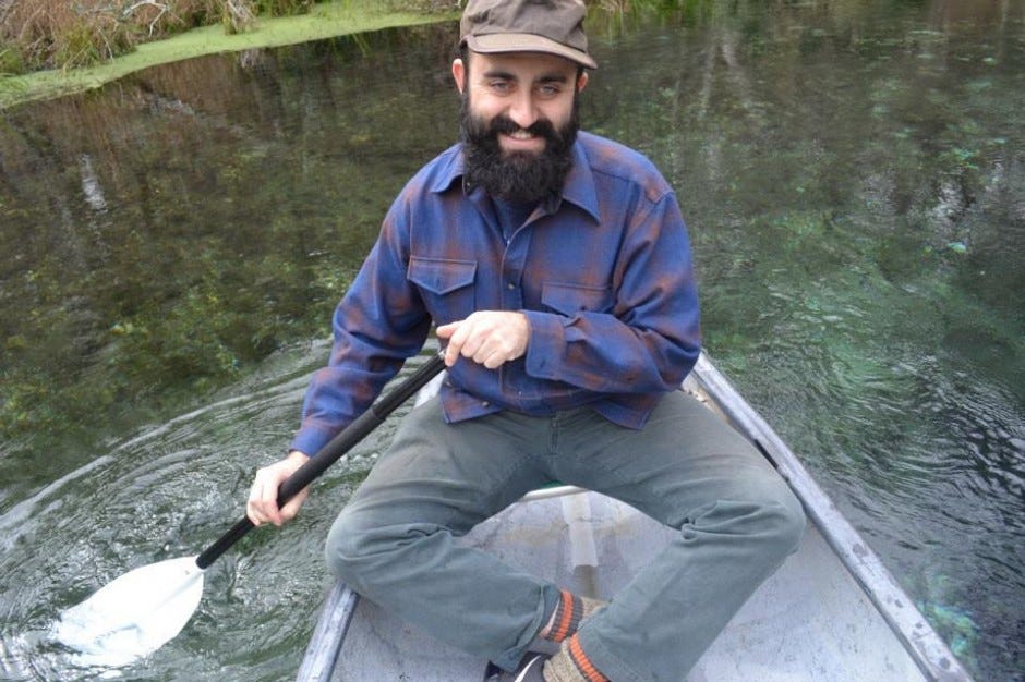 Man in a canoe