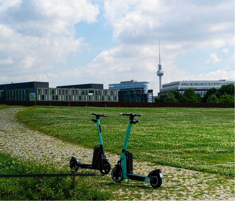 Electric Scooter in Green Environment