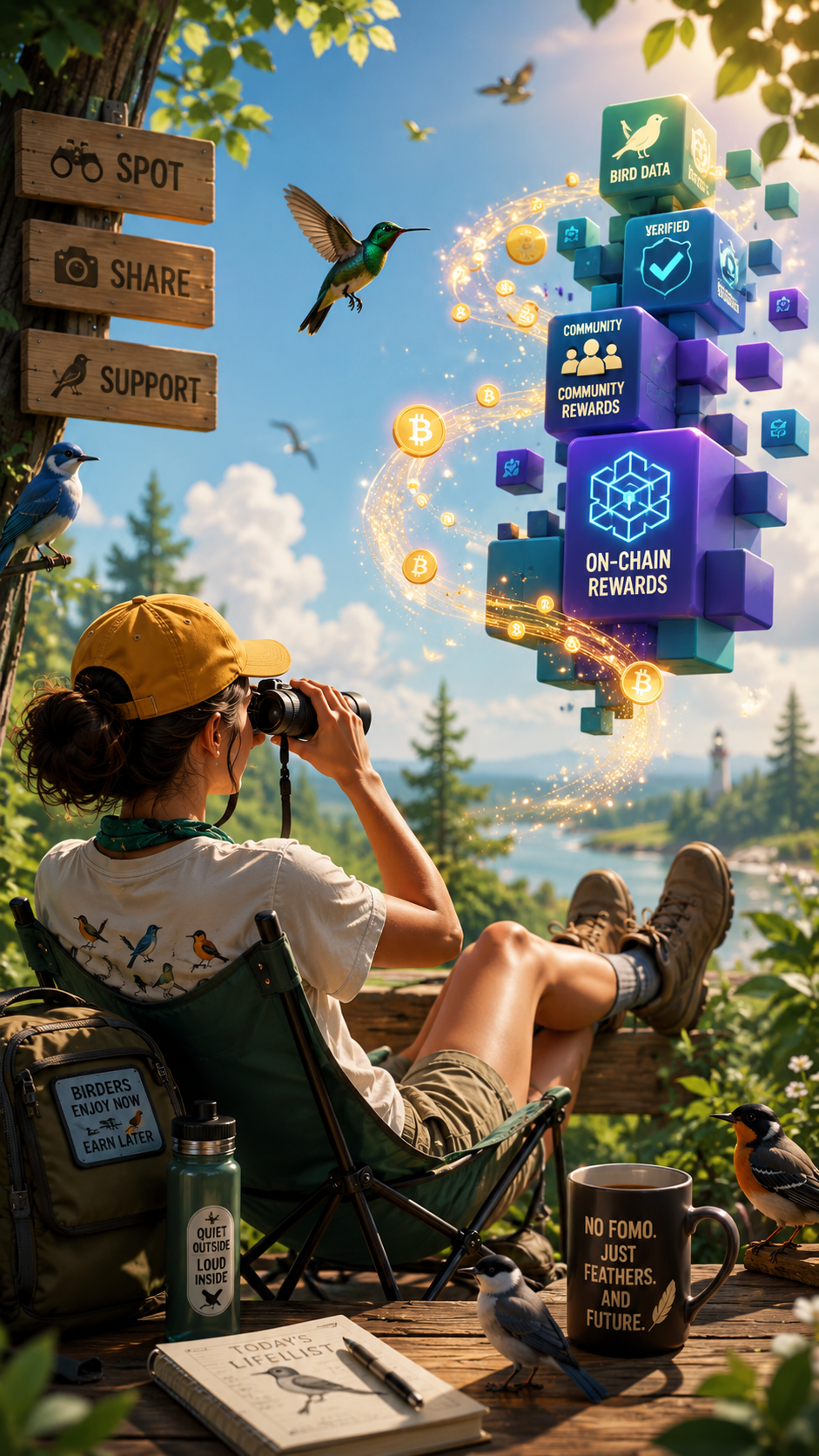 From Binoculars to Blocks: How Summer Birders Can Earn Crypto Without Losing the Moment