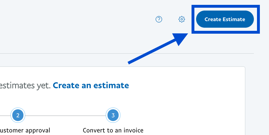 Click Create Estimate Button