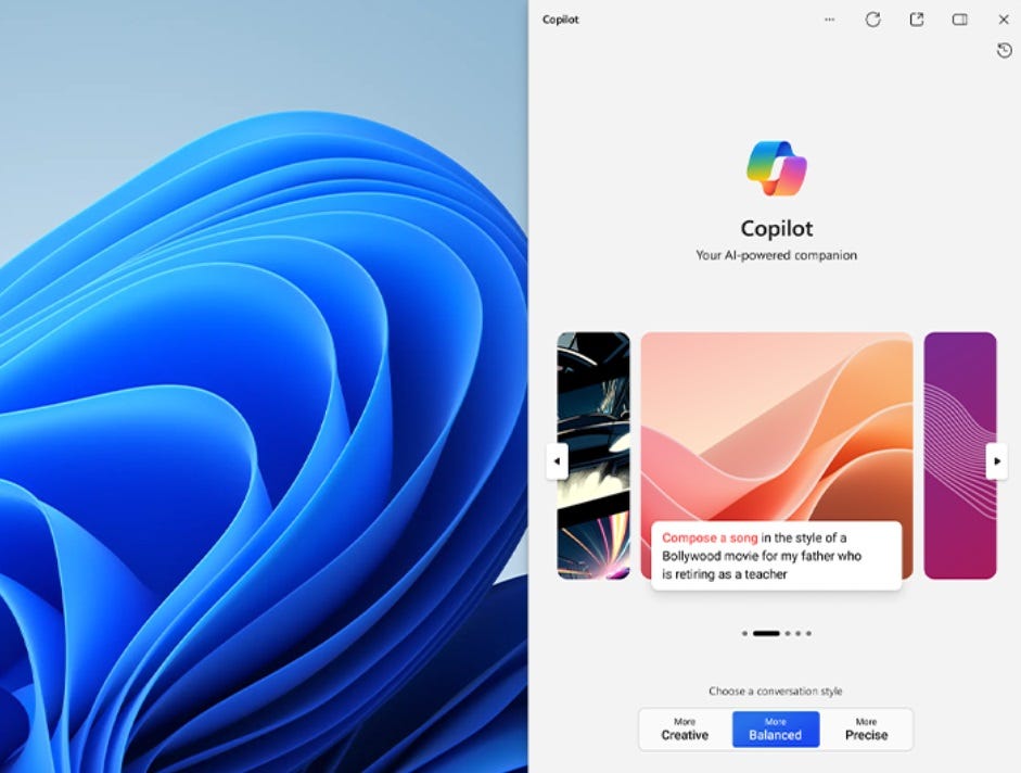 Screenshot of the Copilot application in Windows 11.