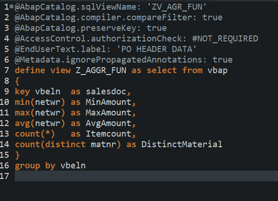 Aggregate Functions in CDS