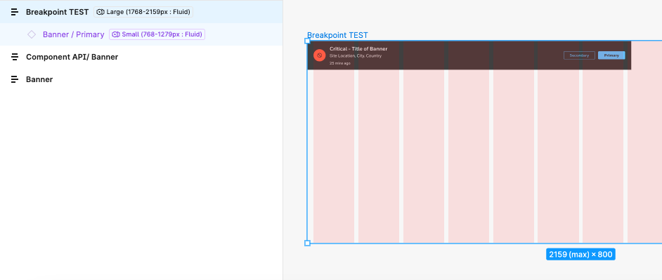 Image showing how Figma has a tag representing a variable in the Layers panel to easily tell what has a variable applied.