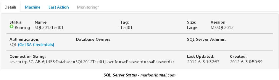 SQL Server Status on SQL Director