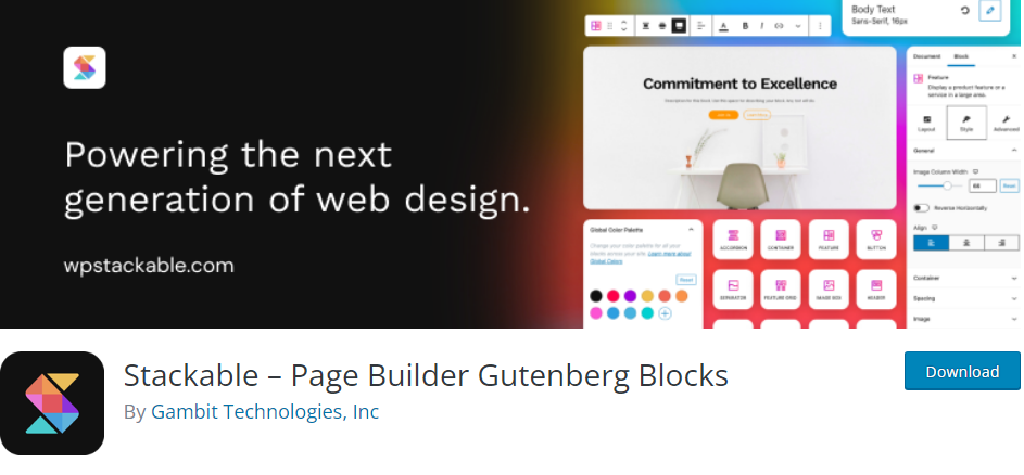 Stackable — Plugins to Add Extra Gutenberg Blocks for WordPress Landing Pages