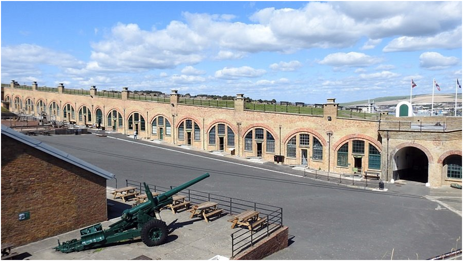 Picture of inside Newhaven Fort taken from the south bank facing the Casements.