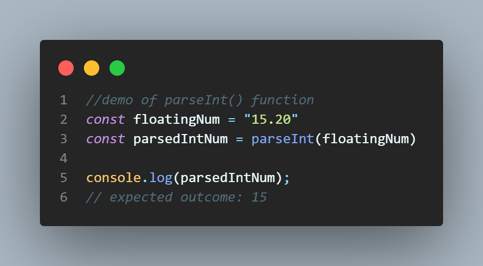 example of parseInt