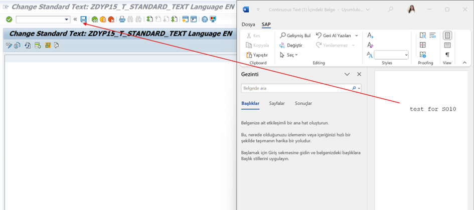 STANDARD TEXT OLUŞTURMA(SO10) VE TRANSPORT ETME