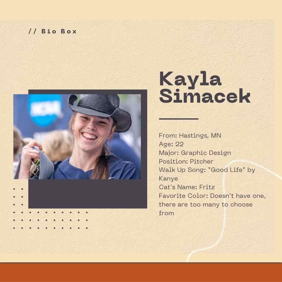 About Kayla Simacek | Graphic by Taylor Hanson