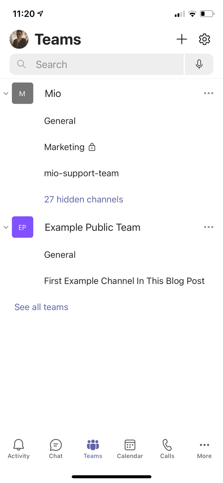 How do you create a team on Microsoft Teams on iPhone?