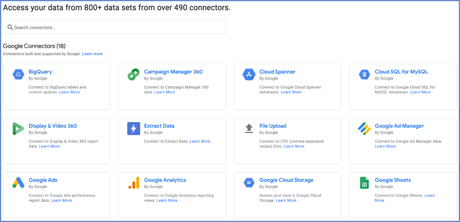 Origini Dati e Connettori Data Studio