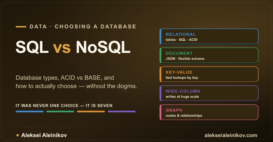 SQL vs NoSQL 2026: Database Types and How to Choose
