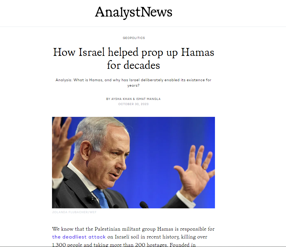 How Israel helped prop up Hamas for decades