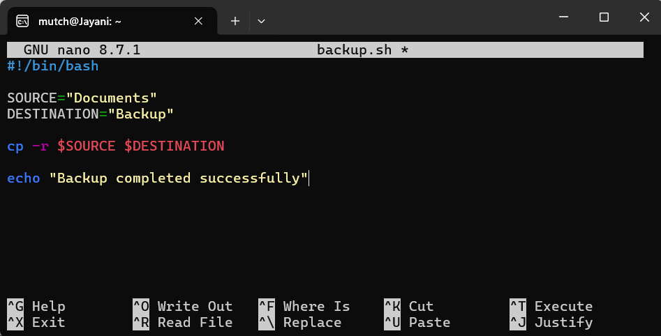 Building a Simple Automated Backup Script Using Shell Scripting