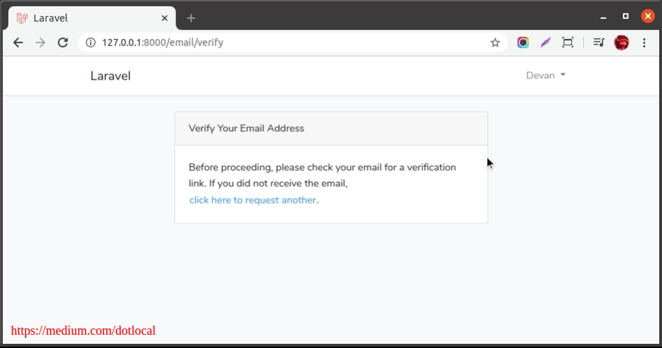 Verify Your Email Address Larevel Register
