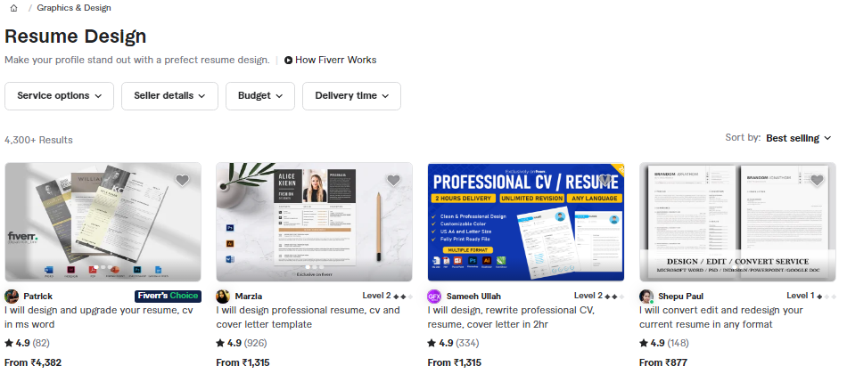 Check from a huge collection of talented Professional Resume Writers available globally, who can help you in providing Resume with Cover Letter and Professional Linkedin profile which can make heads turn!