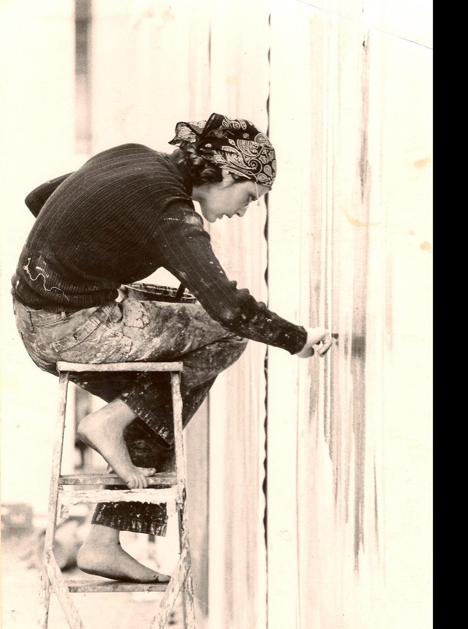 on ladder, 1974