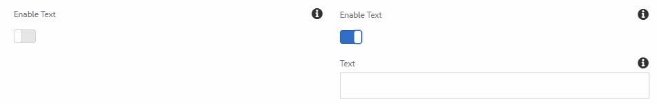 Text field is shown if the switch is enabled