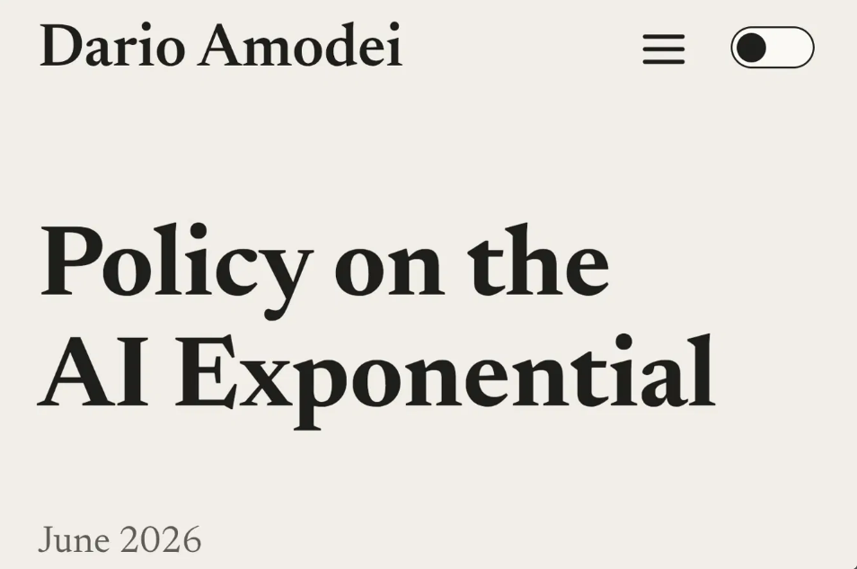 What Dario Amodei Just Proposed in “Policy on the AI Exponential”