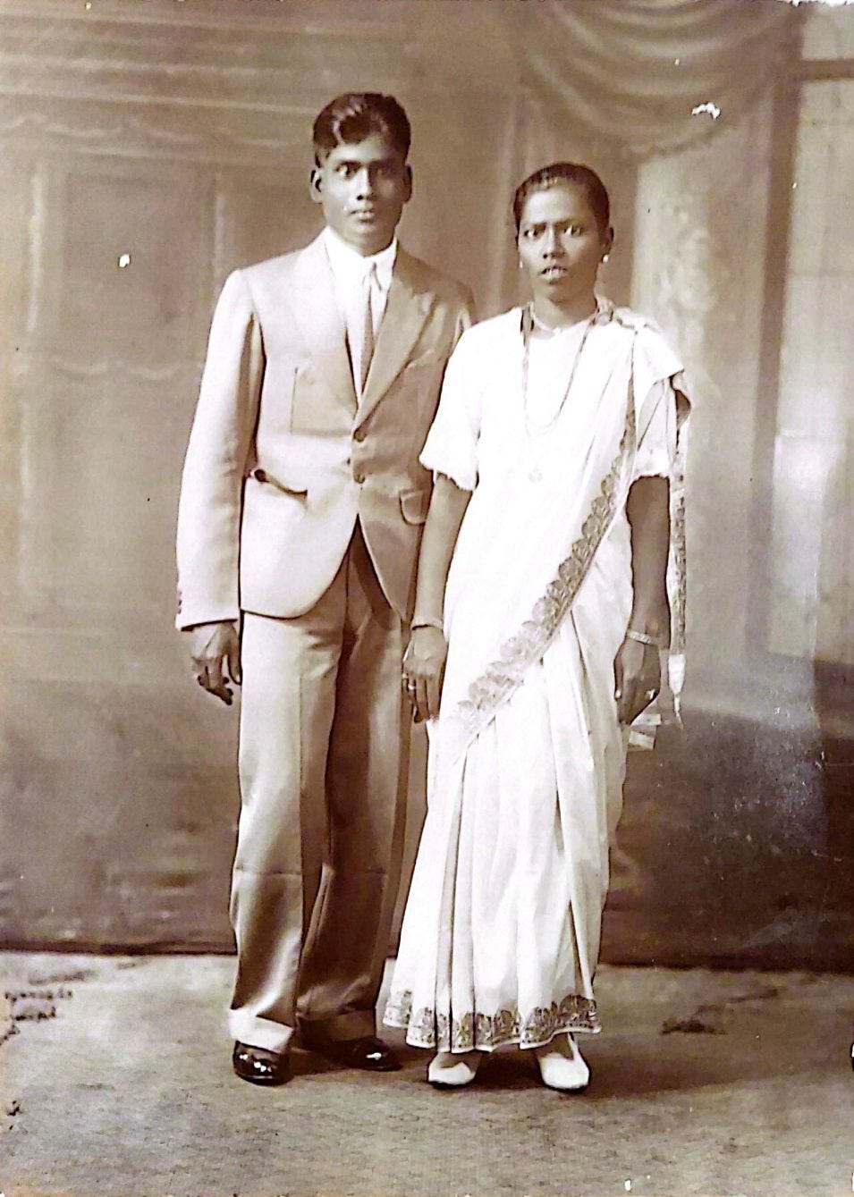 My paternal grandparents in Rangoon City, Burma, present-day Myanmar, when it was part of the Indian Empire under the control of the British East India Company, circa 1930.