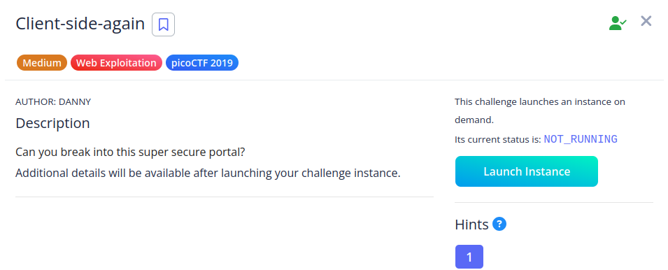 Writeup for picoCTF challenge “Client-side-again”
