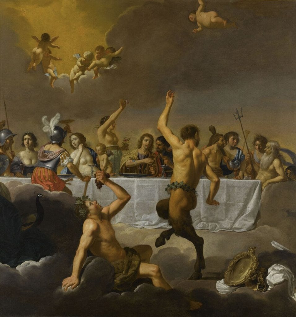 17th century painting, “The Feast of the Gods” by Dutch painter, Jan van Bijlert.