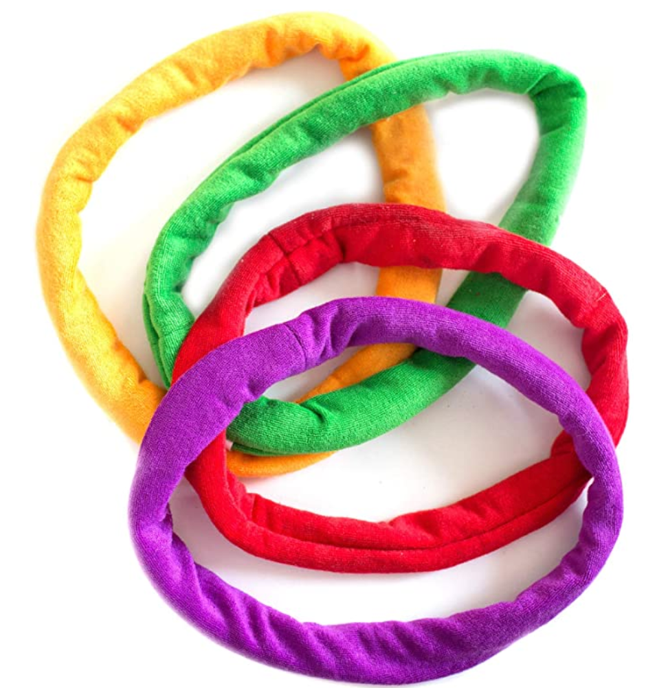 Colorful fabric bands made for chewing.