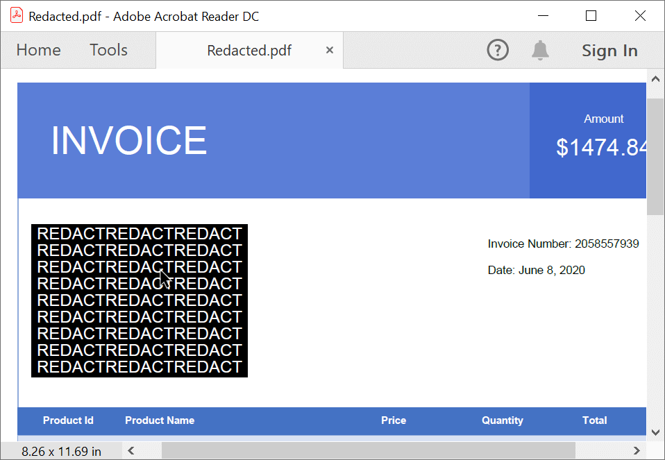 Redact annotation