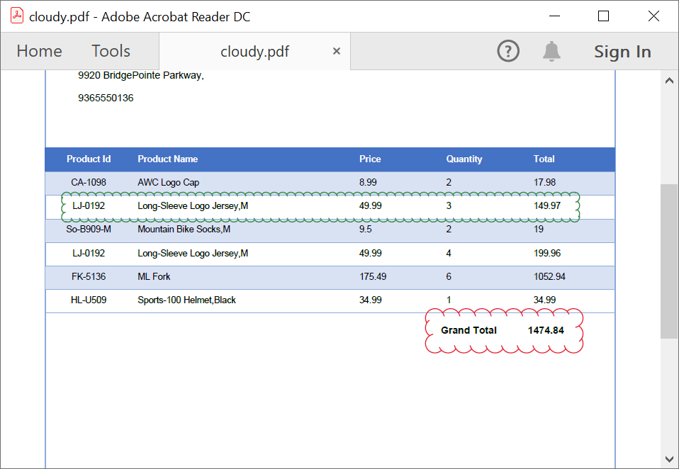 Cloud-style annotation