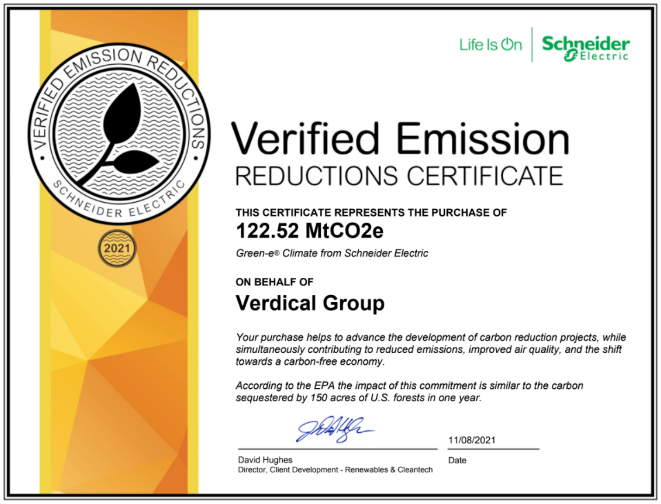 Verified Emissions Reduction Certificate