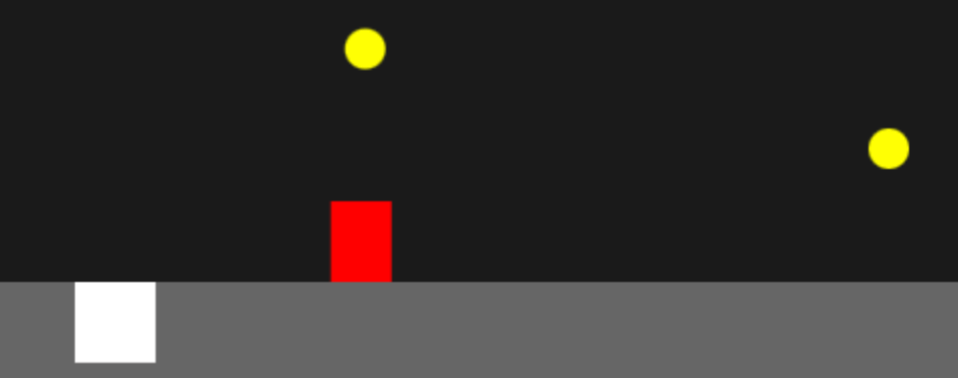 An image of red and white shapes misaligned on the x-axis of the game board