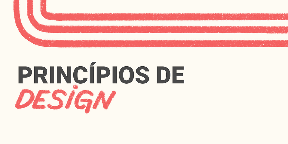 Ilustração escrita "Princípios de design"