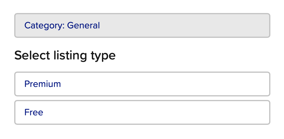 Select listing type Bounding.ai