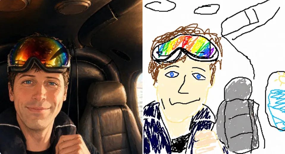 Automating nostalgia through AI misses the mark, as it replicates the “ugly” MS Paint aesthetic while bypassing the deliberate creative struggle that gave the original low-fi art its meaning. (image source: arrakis_ai/x)