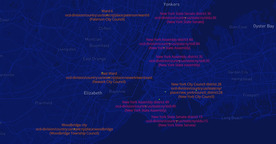 Samples of Open Civic Data Identifiers in the New York City region