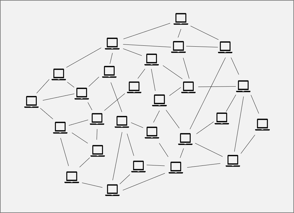 Illustration of nodes in a blockchain