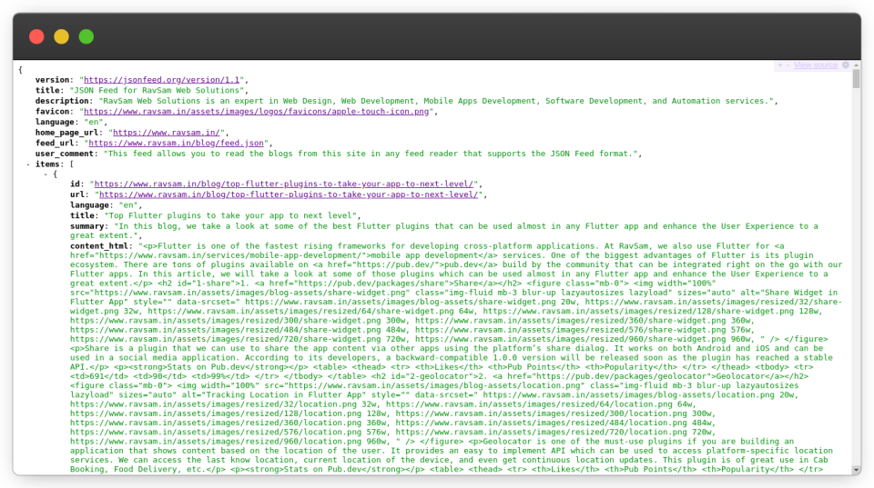 JSON Feed for a Jekyll blog