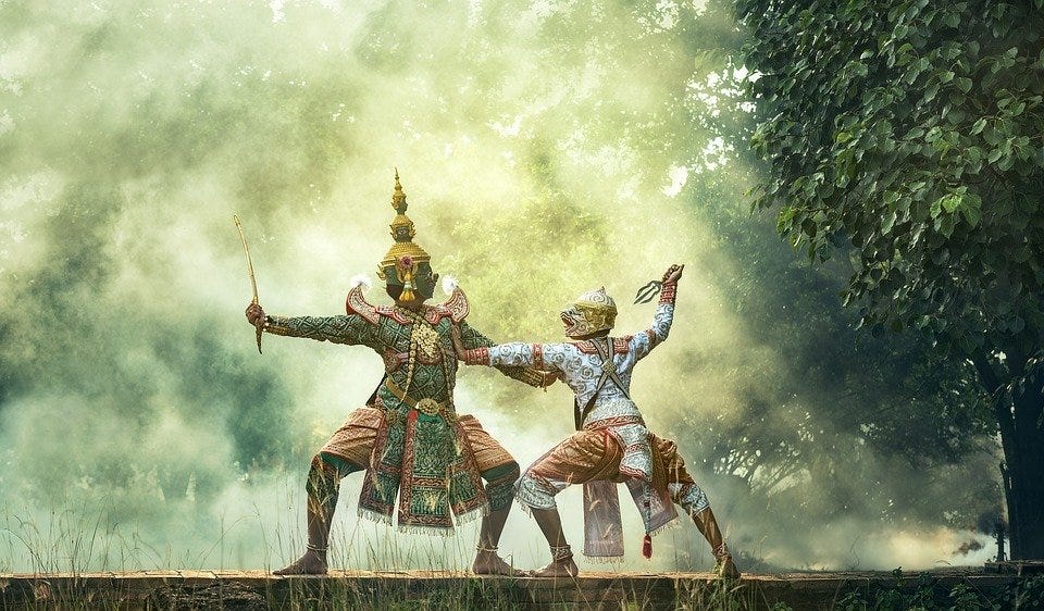 Two Ramayana dancers