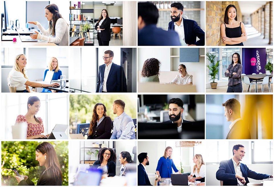 An image showing a range of images of corporate headshot and lifestyle photography by Richard Boll.