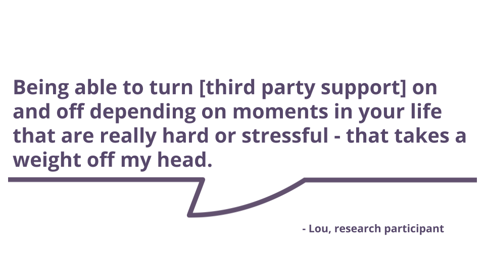 Quote from research participant on safety net