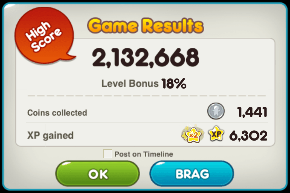 line cookie run 2.1m score